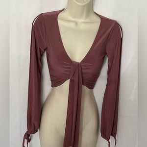 3/$15 Fashion Nova Knot Tie Crop Top Size XS